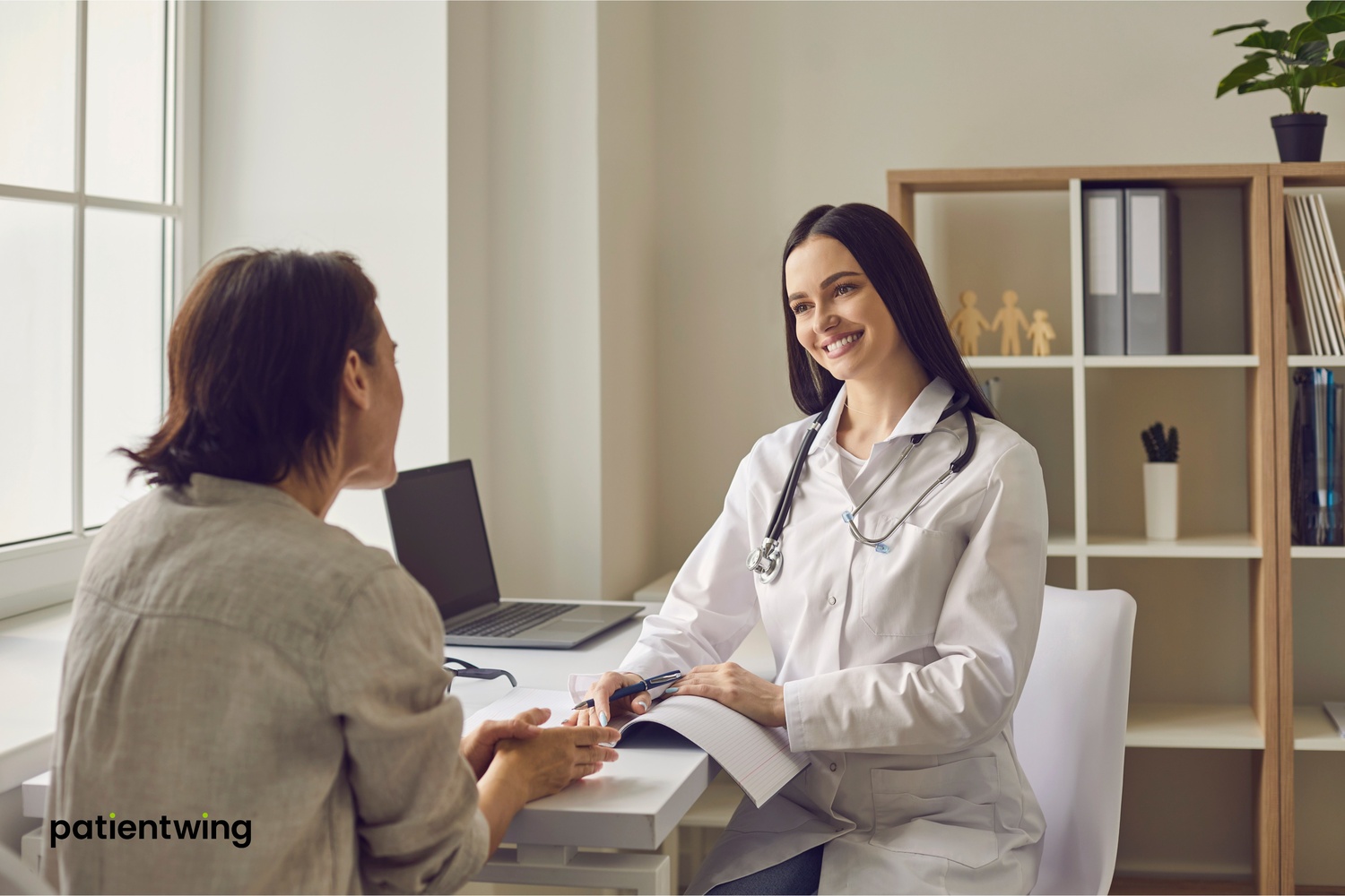 A research site team member meeting an informed patient that PatientWing helped enroll